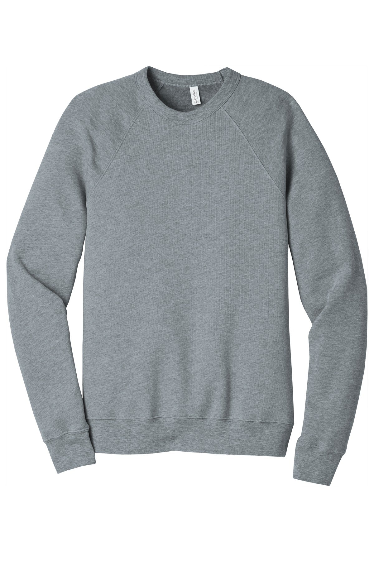 Front View of Athletic Ht BELLA+CANVAS Unisex Sponge Fleece Raglan Sweatshirt. BC3901