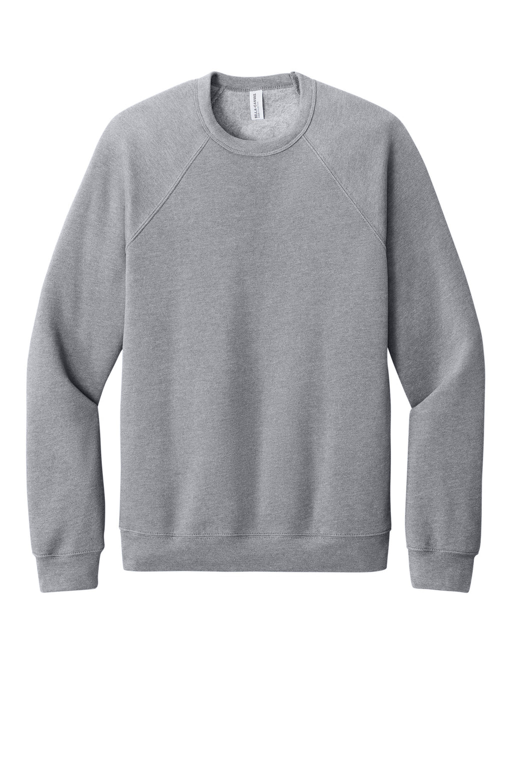 Front View of Athletic Ht BELLA+CANVAS Unisex Sponge Fleece Raglan Sweatshirt. BC3901