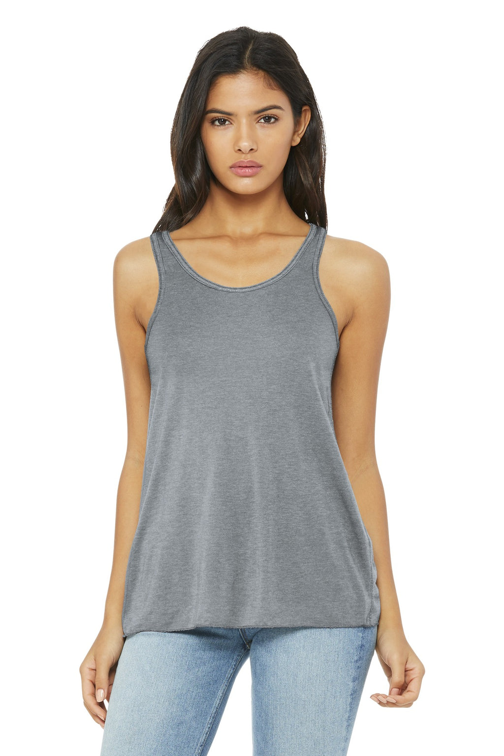 Front View of Athletic Ht BELLA+CANVAS Women's Flowy Racerback Tank. BC8800