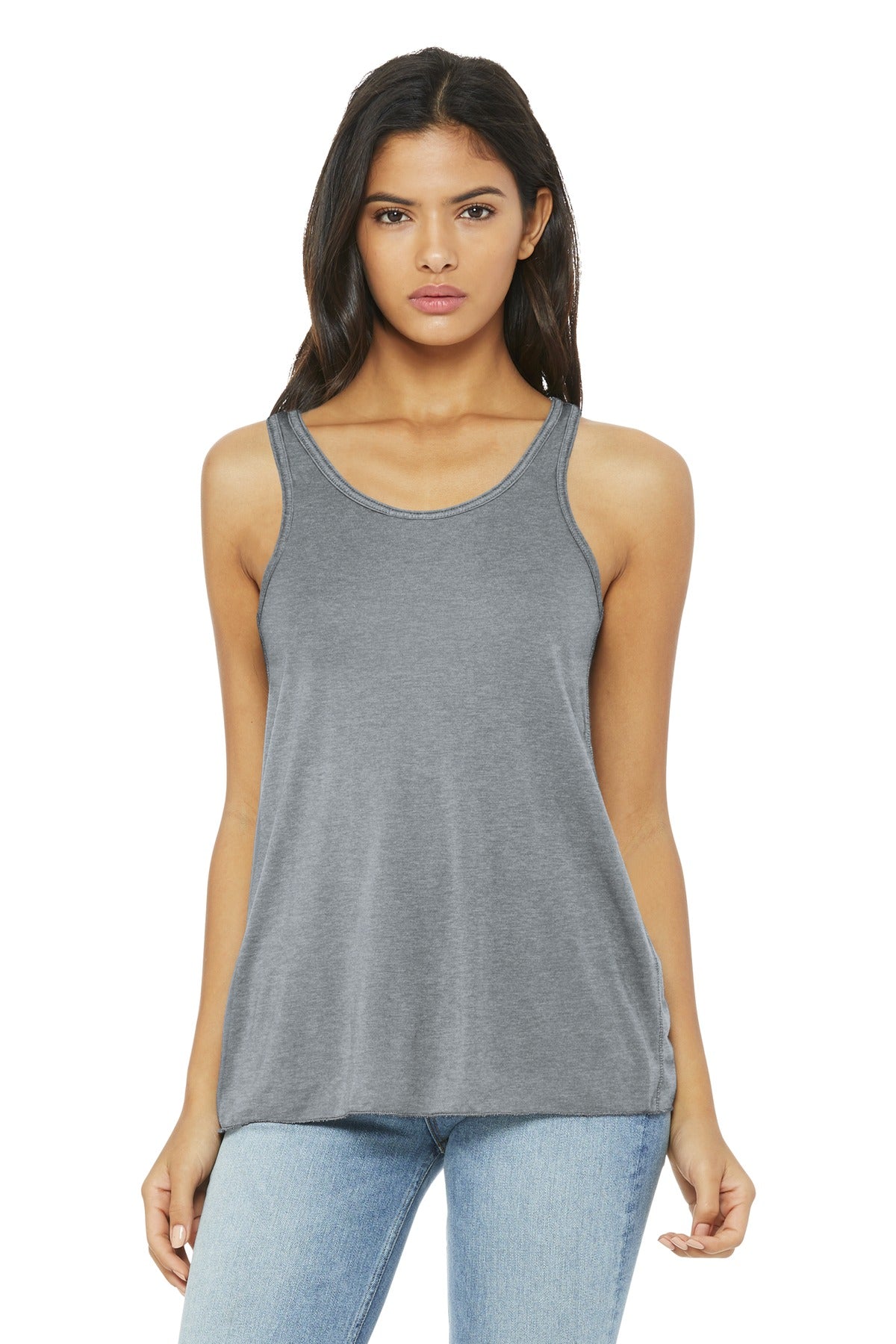 Front View of Athletic Ht BELLA+CANVAS Women's Flowy Racerback Tank. BC8800