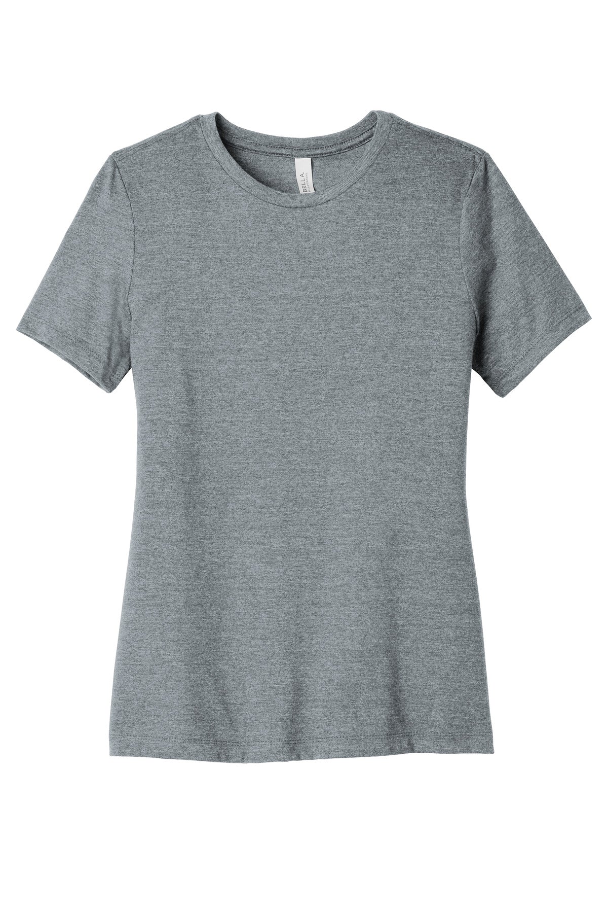 Front View of AthlGreyTB BELLA+CANVAS Women's Relaxed Triblend Tee BC6413