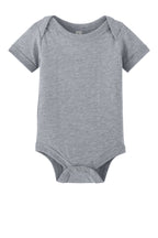 Front View of AthlHthr BELLA+CANVAS Infant Jersey Short Sleeve One Piece BC100B