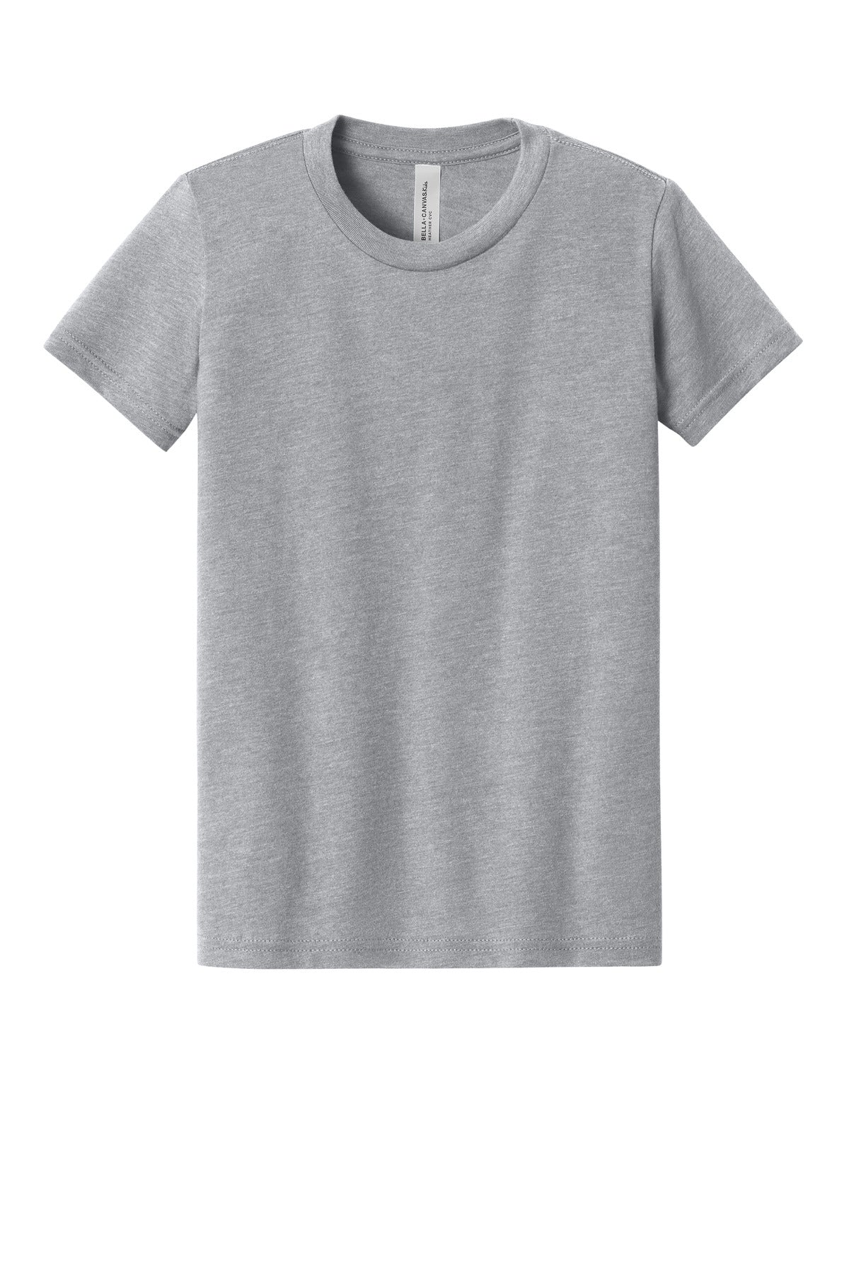 Front View of AthlHthr BELLA+CANVAS Youth Heather CVC Tee BC3001YCVC