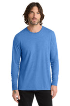 Front View of Azure Blue Allmade Unisex Tri-Blend Long Sleeve Tee AL6004