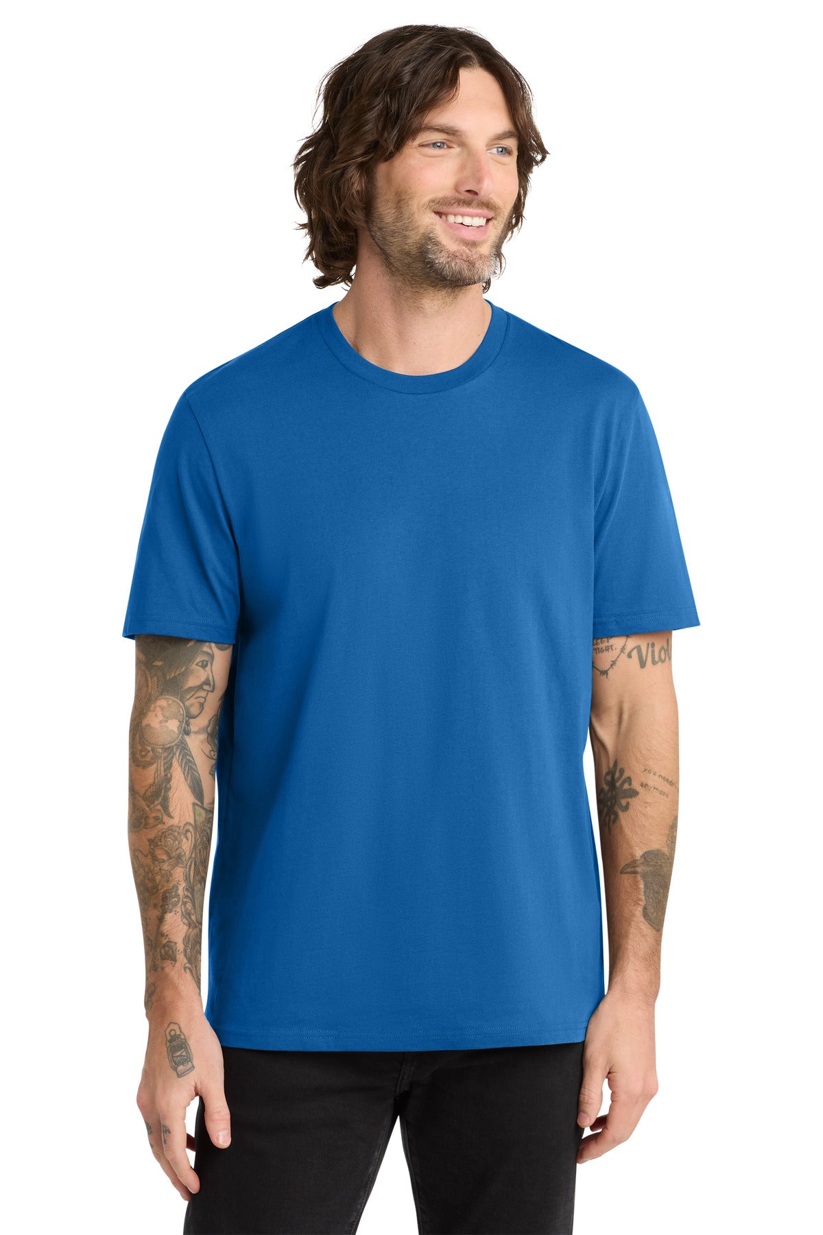 Front View of BeaconBlue Allmade Unisex Organic Cotton Tee. AL2100