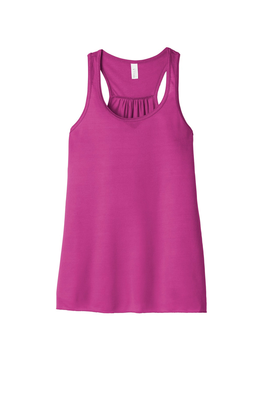 Front View of Berry BELLA+CANVAS Women's Flowy Racerback Tank. BC8800