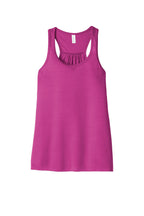 Front View of Berry BELLA+CANVAS Women's Flowy Racerback Tank. BC8800