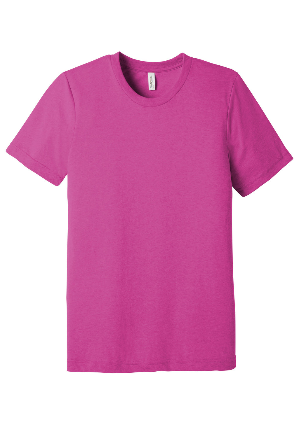 Front View of Berry TB BELLA+CANVAS Unisex Triblend Short Sleeve Tee. BC3413