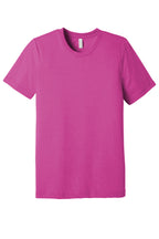 Front View of Berry TB BELLA+CANVAS Unisex Triblend Short Sleeve Tee. BC3413