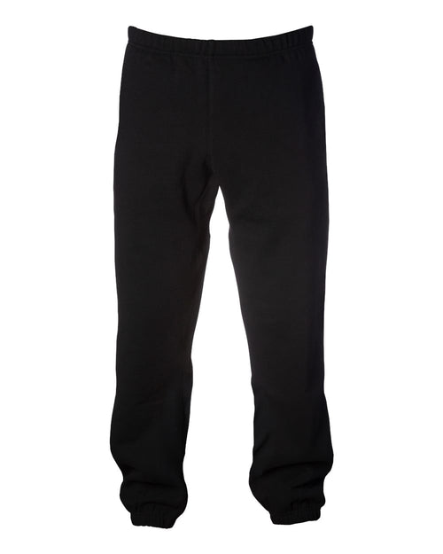 Front View of Black 10 oz. Heavyweight Fleece Pants - IND330PANT
