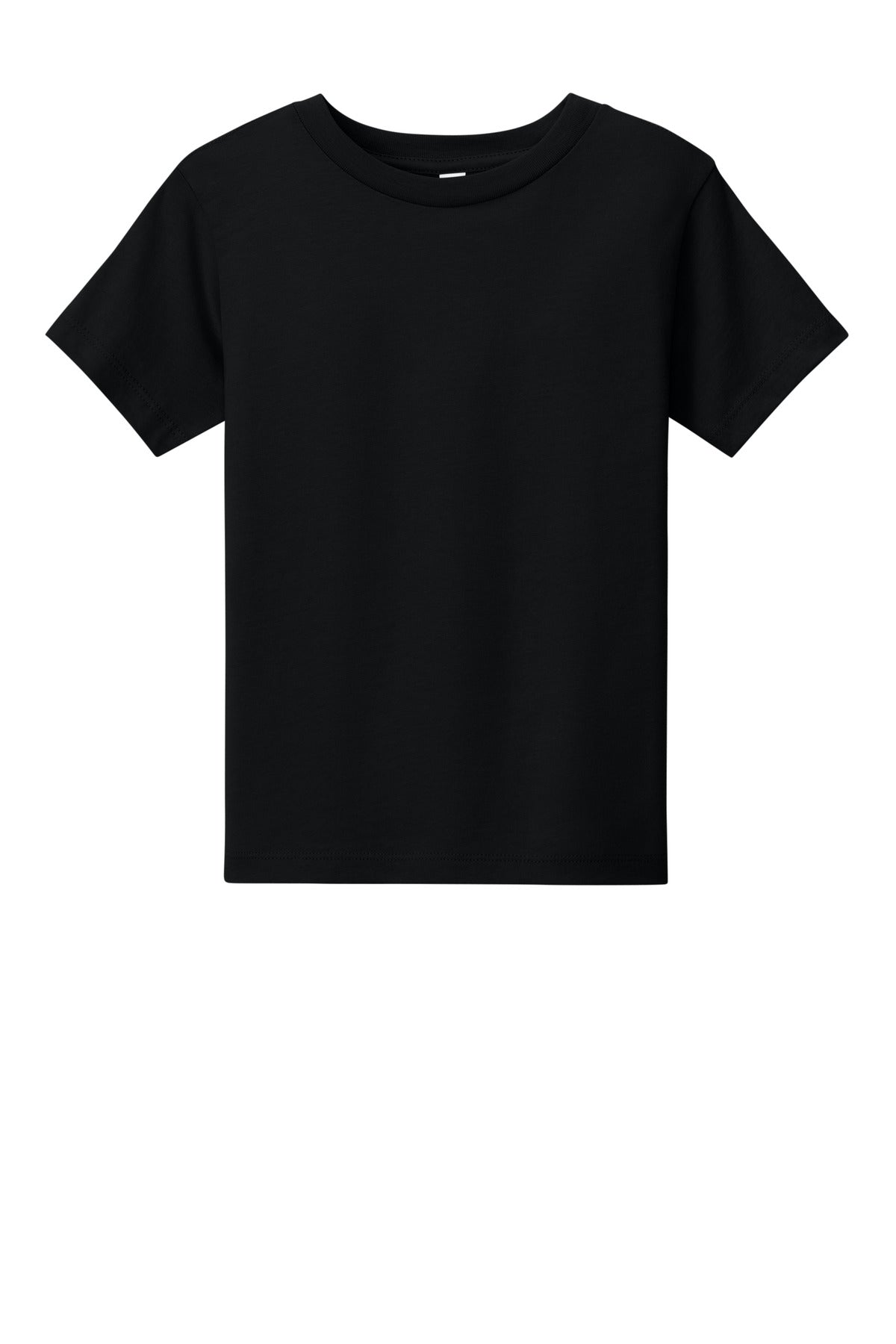 Front View of Black BELLA+CANVAS Toddler Short Sleeve Tee BC3001T