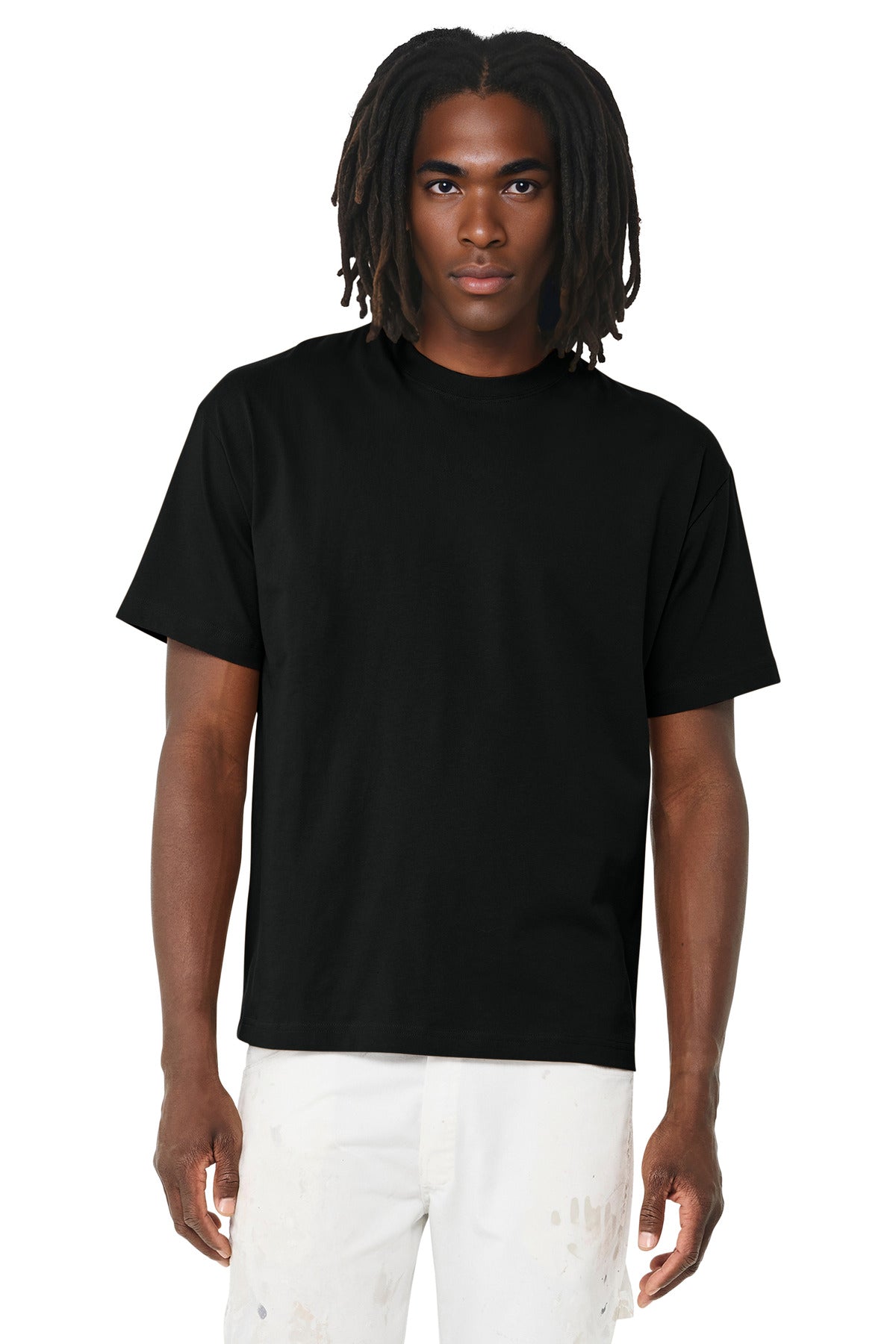 Front View of Black BELLA+CANVAS Unisex 6-Ounce Heavyweight Tee BC3010