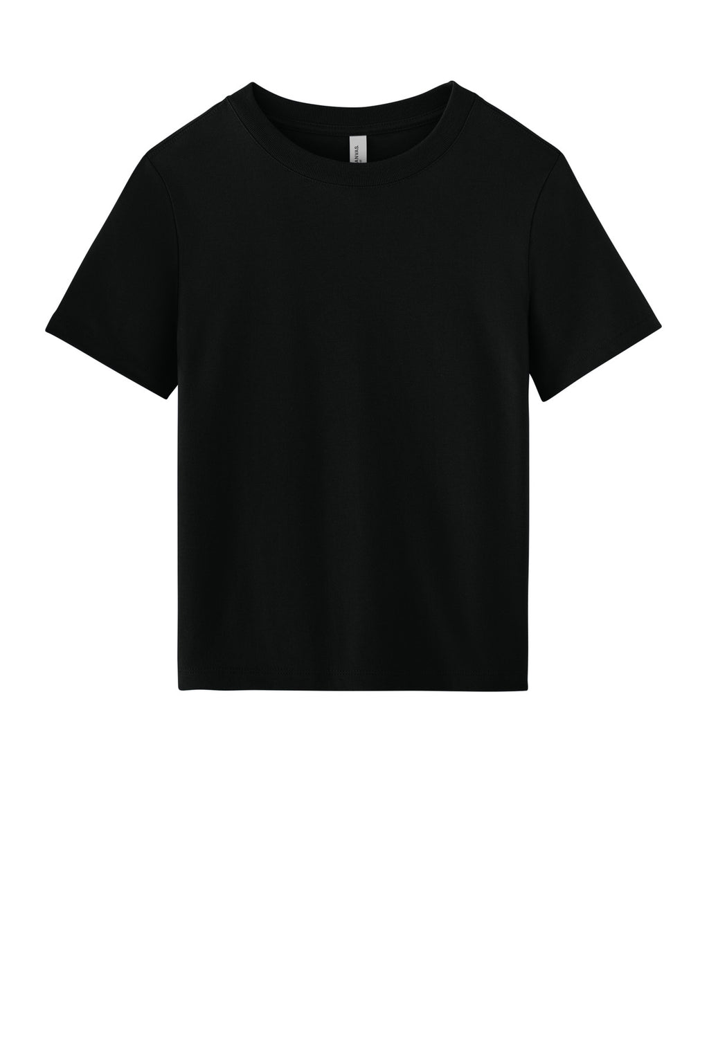 Front View of Black BELLA+CANVAS Women's 6-Ounce Heavyweight Tee BC6110