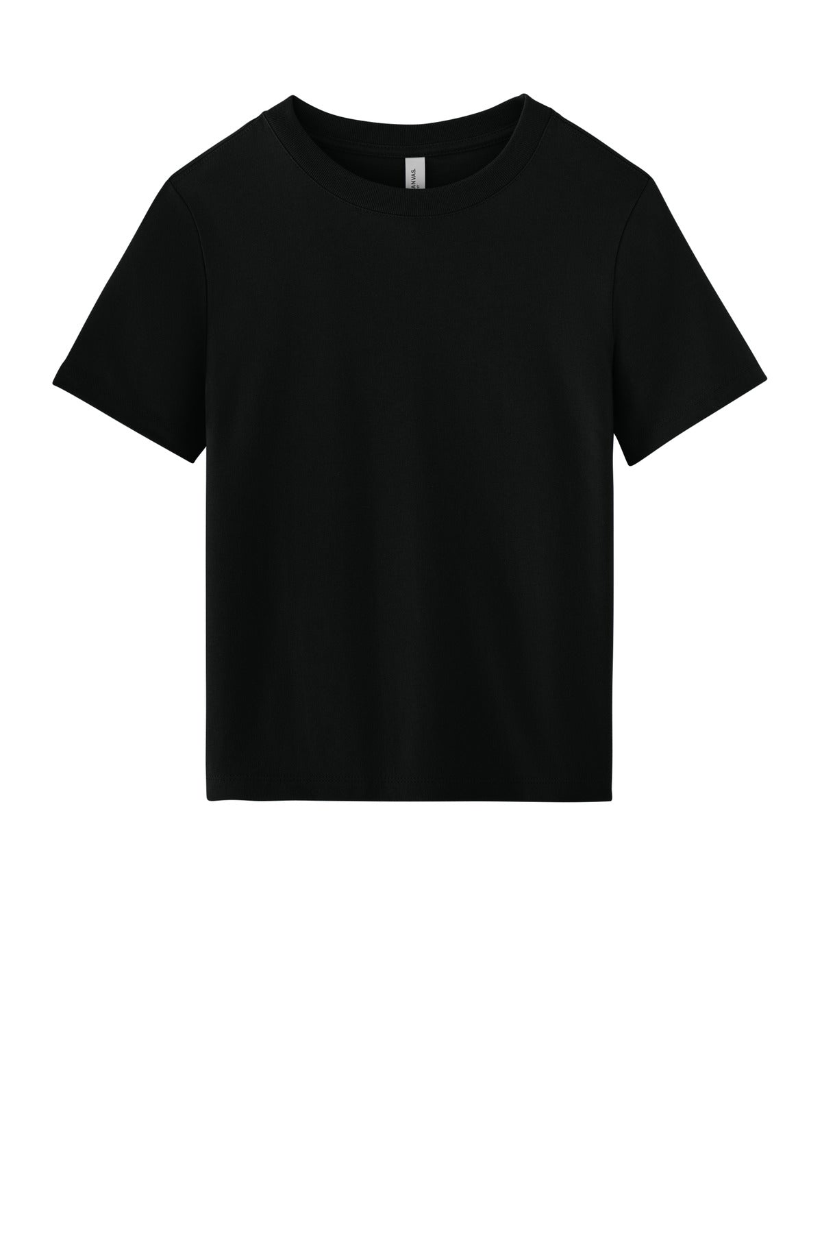 Front View of Black BELLA+CANVAS Women's 6-Ounce Heavyweight Tee BC6110