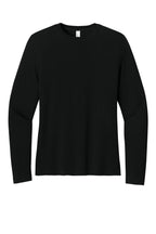 Front View of Black BELLA+CANVAS Women's Jersey Long Sleeve Tee BC6500