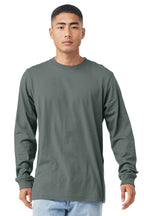 Front View of BlueStorm BELLA+CANVAS Unisex Jersey Long Sleeve Tee. BC3501