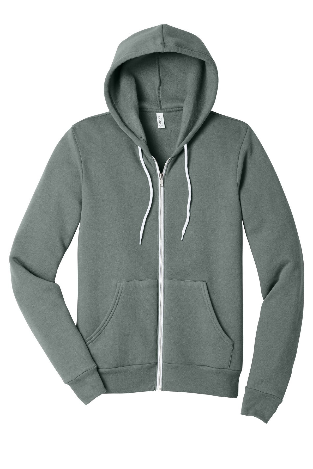Front View of BlueStorm BELLA+CANVAS Unisex Sponge Fleece Full-Zip Hoodie. BC3739