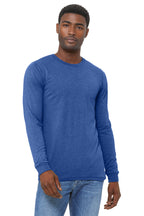 Front View of BlueTB BELLA+CANVAS Unisex Triblend Long Sleeve Tee BC3513