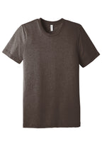 Front View of Brown TB BELLA+CANVAS Unisex Triblend Short Sleeve Tee. BC3413
