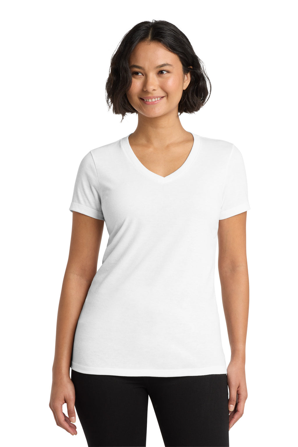 Front View of BrtWhite Allmade Women's Tri-Blend V-Neck Tee AL2018