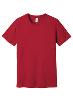Front View of Canvas Red BELLA+CANVAS Unisex Jersey Short Sleeve Tee. BC3001