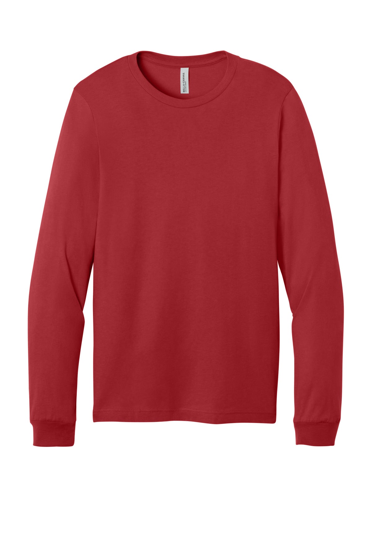 Front View of CanvasRed BELLA+CANVAS Unisex Jersey Long Sleeve Tee. BC3501
