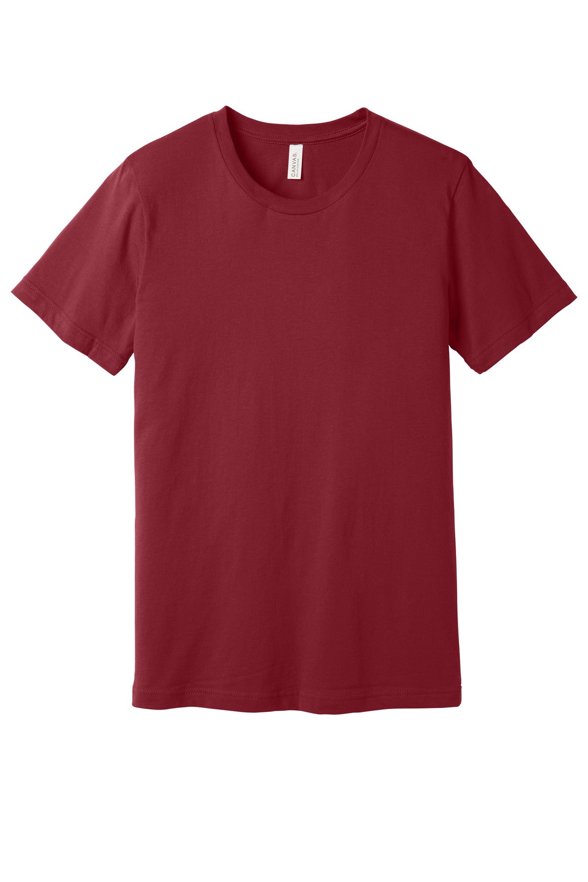 Front View of Cardinal BELLA+CANVAS Unisex Jersey Short Sleeve Tee. BC3001
