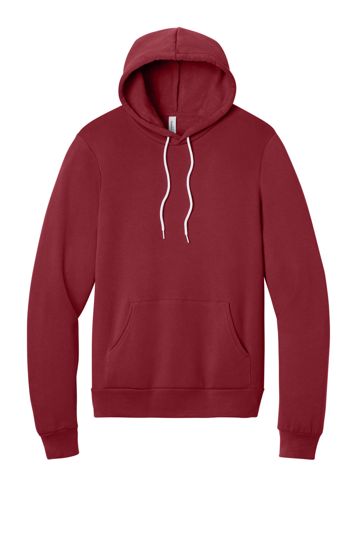 Front View of Cardinal BELLA+CANVAS Unisex Sponge Fleece Pullover Hoodie. BC3719