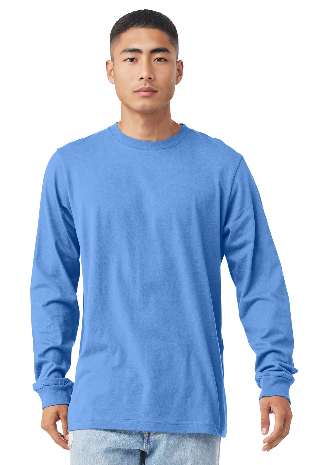 Front View of CarolinaBl BELLA+CANVAS Unisex Jersey Long Sleeve Tee. BC3501
