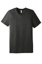 Front View of Char-Blk TB BELLA+CANVAS Unisex Triblend Short Sleeve Tee. BC3413