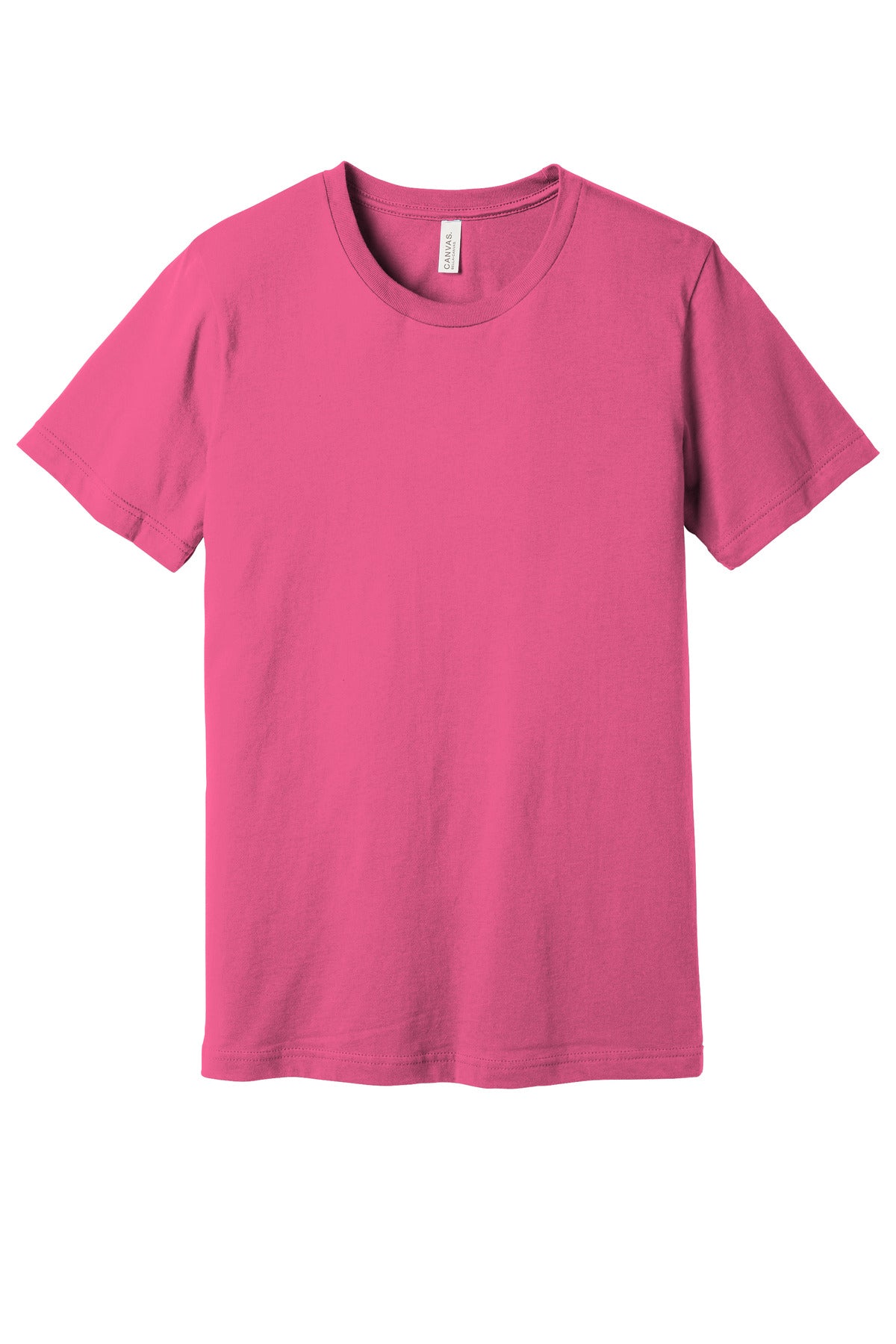 Front View of Charity Pink BELLA+CANVAS Unisex Jersey Short Sleeve Tee. BC3001