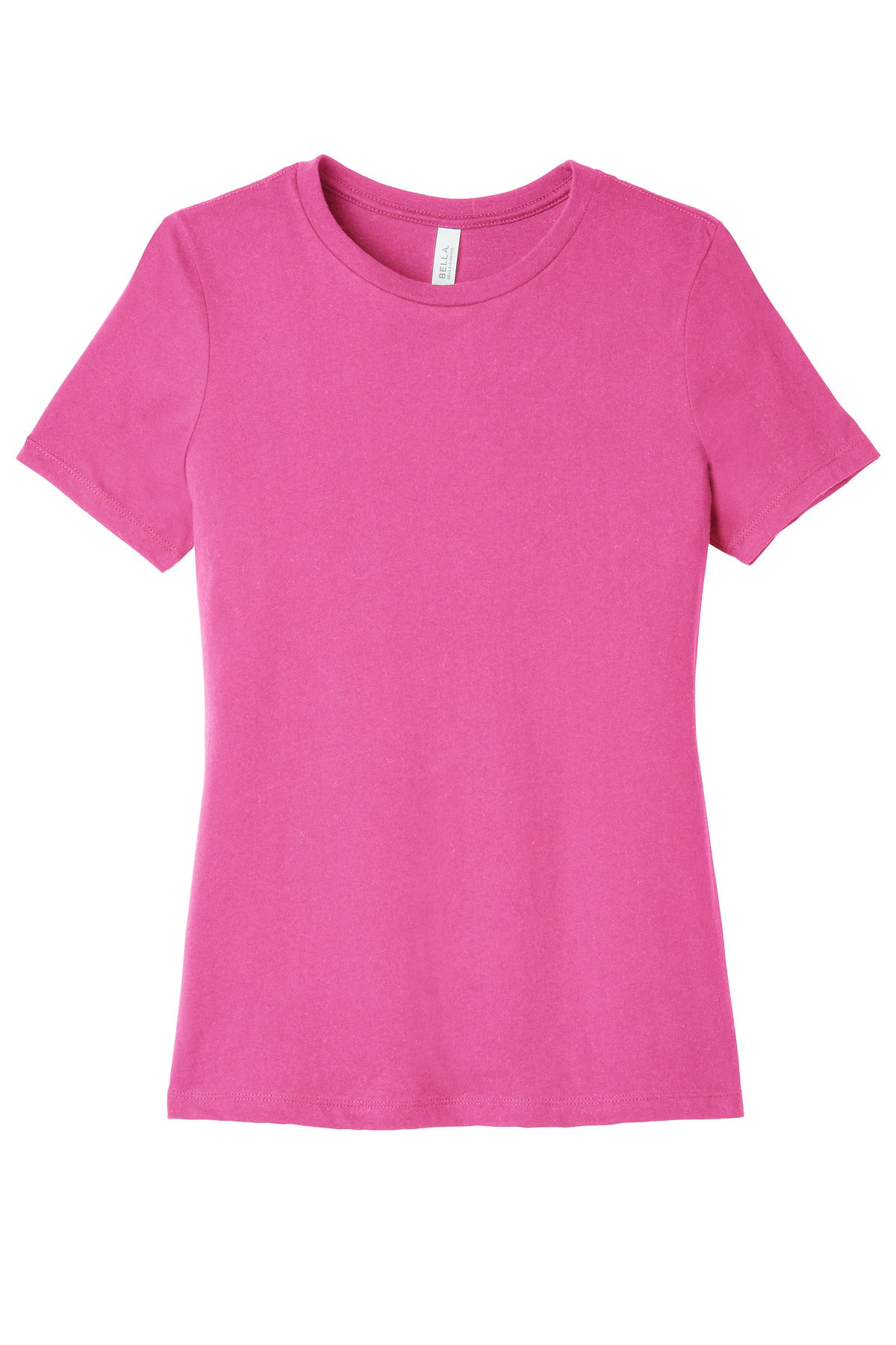 Front View of CharityPnk BELLA+CANVAS Women's Relaxed Jersey Short Sleeve Tee. BC6400