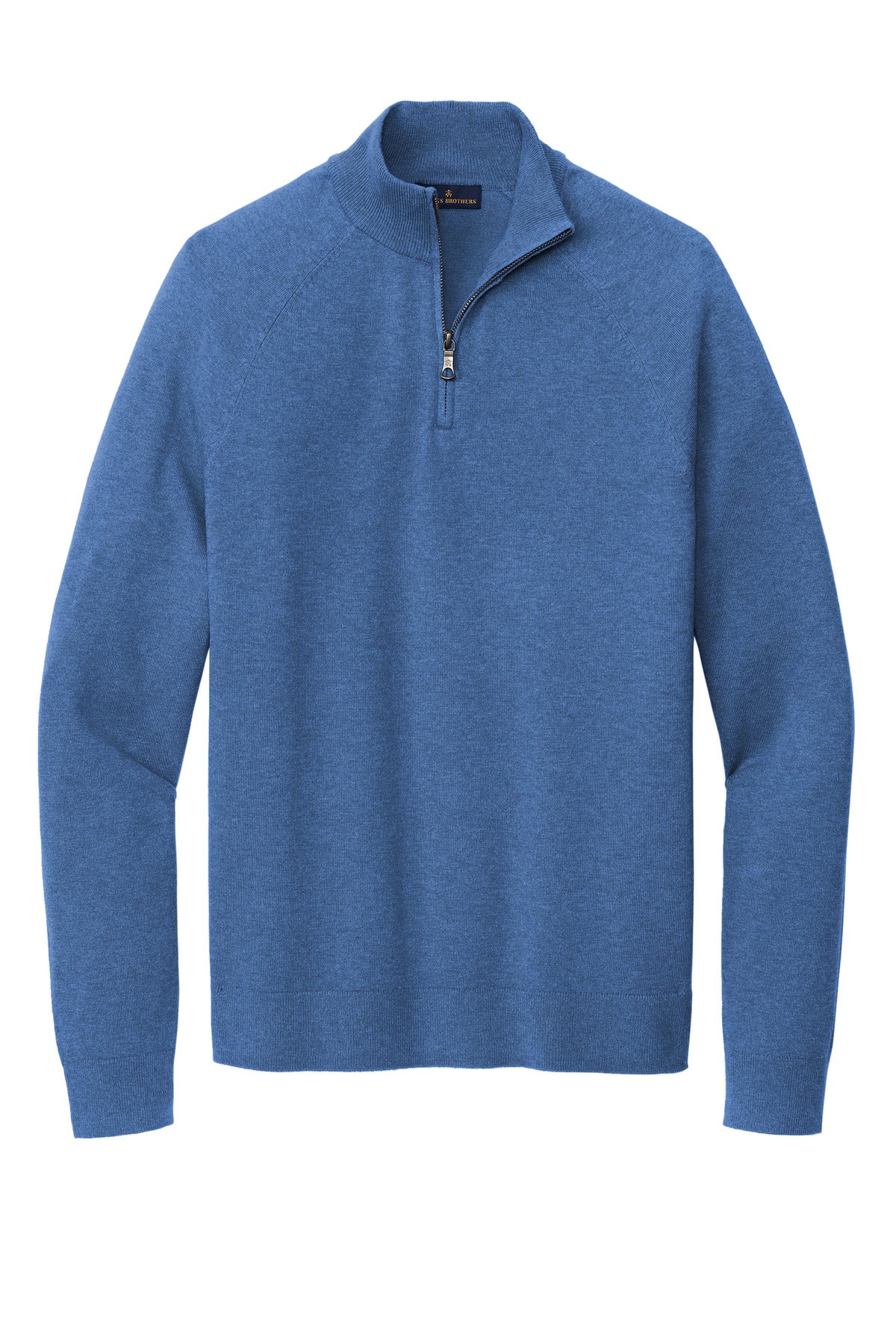 Front View of CharterBHt Brooks Brothers Cotton Stretch 1/4-Zip Sweater BB18402
