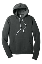 Front View of Dark Grey Ht BELLA+CANVAS Unisex Sponge Fleece Pullover Hoodie. BC3719