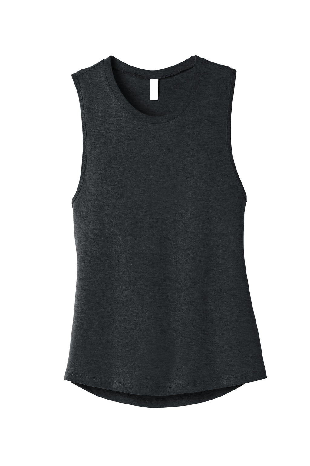 Front View of Dark Grey Ht BELLA+CANVAS Women's Jersey Muscle Tank. BC6003