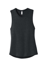 Front View of Dark Grey Ht BELLA+CANVAS Women's Jersey Muscle Tank. BC6003