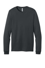 Front View of DarkGrey BELLA+CANVAS Unisex Jersey Long Sleeve Tee. BC3501