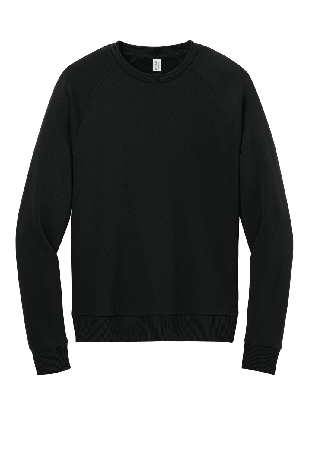 Front View of DeepBlack Allmade Unisex Organic CVC Fleece Crewneck Sweatshirt AL5004
