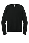 Front View of DeepBlack Allmade Unisex Organic CVC Fleece Crewneck Sweatshirt AL5004