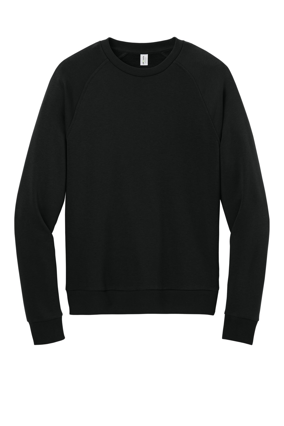 Front View of DeepBlack Allmade Unisex Organic CVC Fleece Crewneck Sweatshirt AL5004