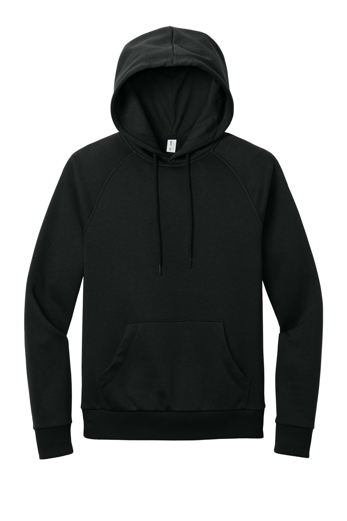 Front View of DeepBlack Allmade Unisex Organic CVC Fleece Pullover Hoodie AL5000
