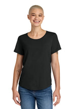 Front View of DeepBlack Allmade Women's Relaxed Tri-Blend Scoop Neck Tee AL2015