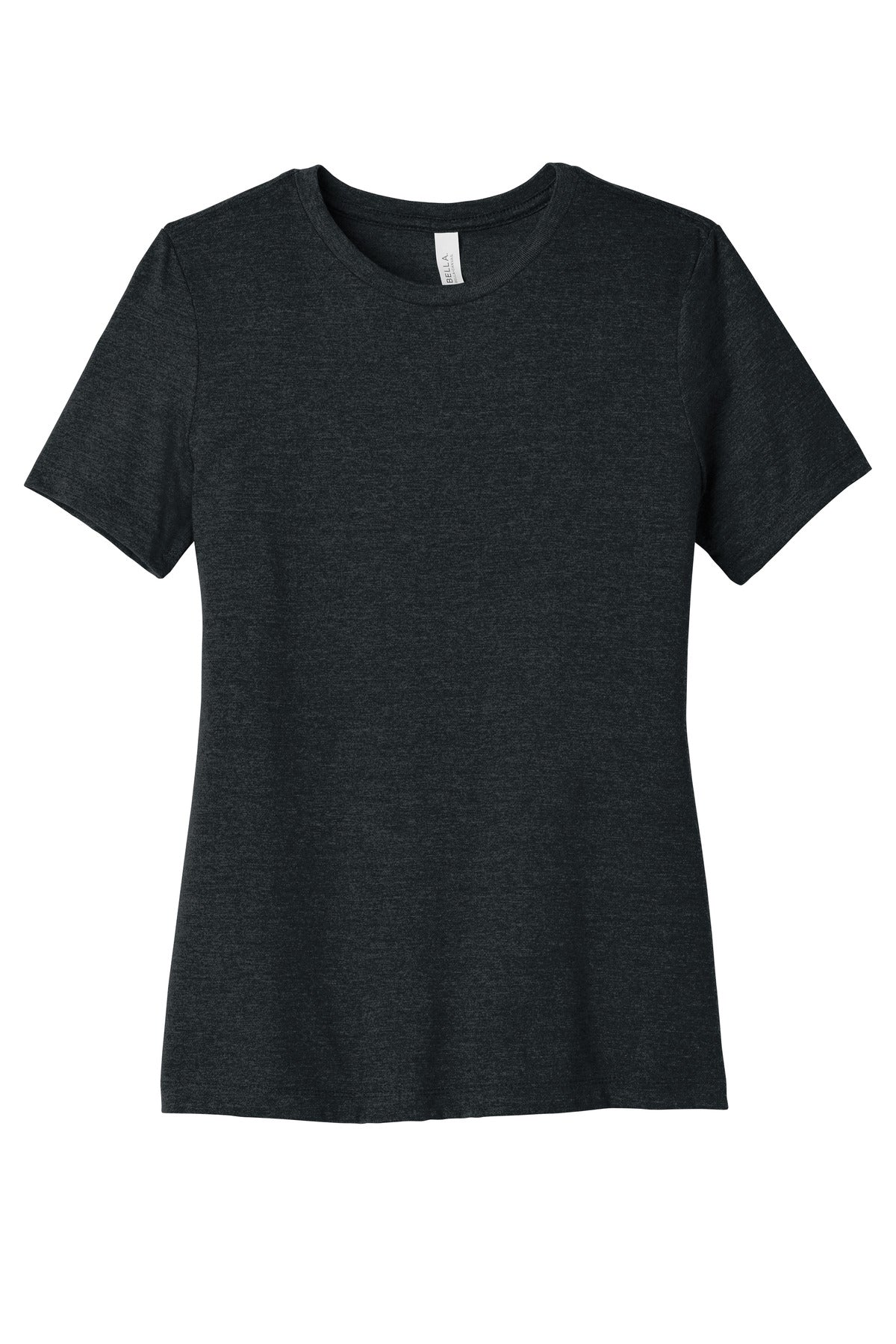 Front View of DkGyHthr BELLA+CANVAS Women's Relaxed CVC Tee BC6400CVC