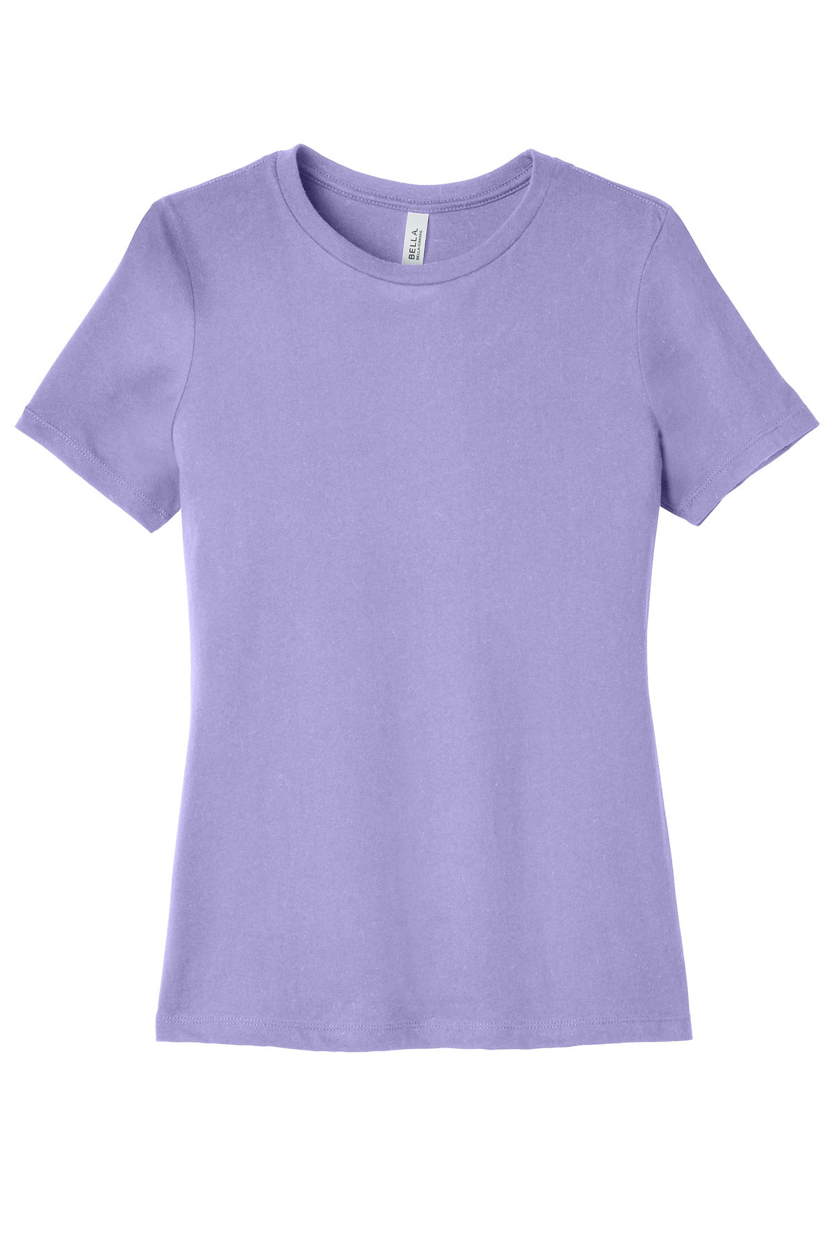 Front View of DkLavender BELLA+CANVAS Women's Relaxed Jersey Short Sleeve Tee. BC6400