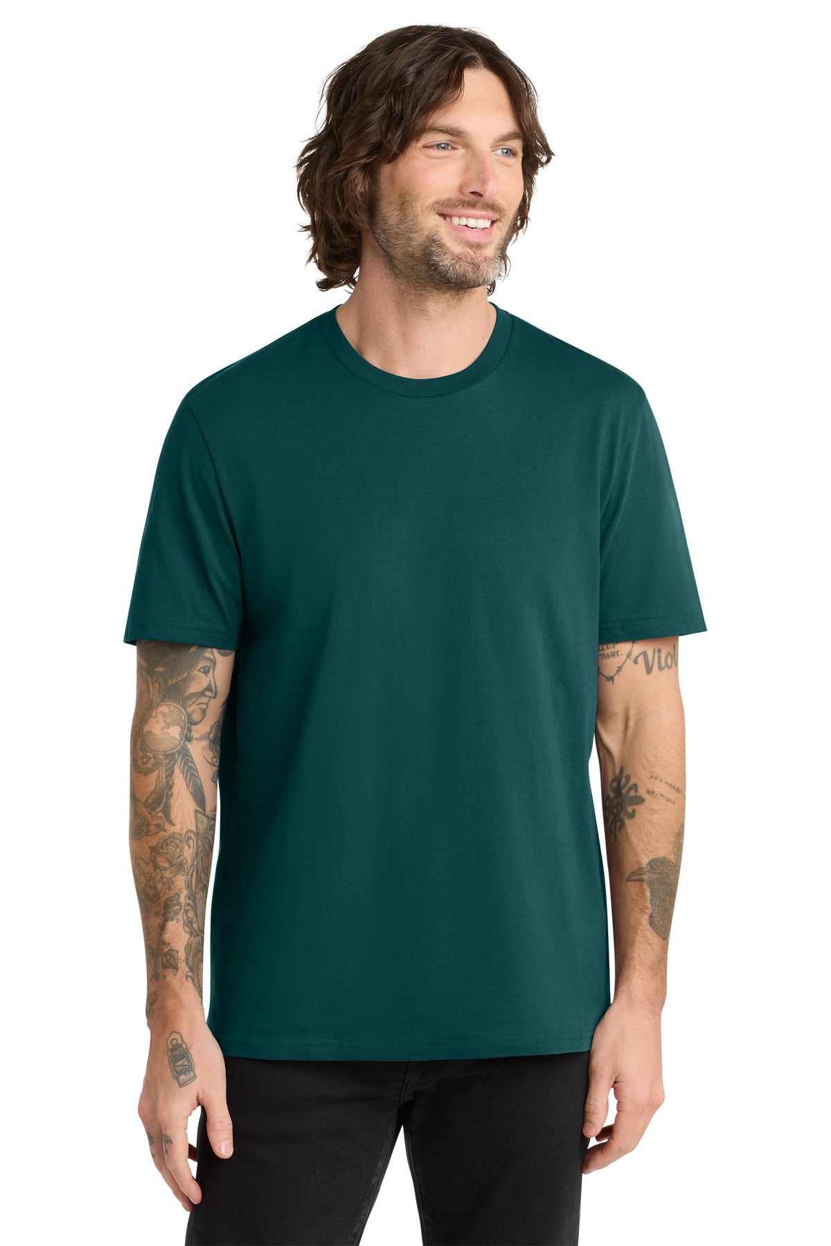 Front View of DpSeaGreen Allmade Unisex Organic Cotton Tee. AL2100