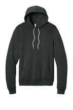 Front View of DTG Dark Grey BELLA+CANVAS Unisex Sponge Fleece Pullover Hoodie. BC3719
