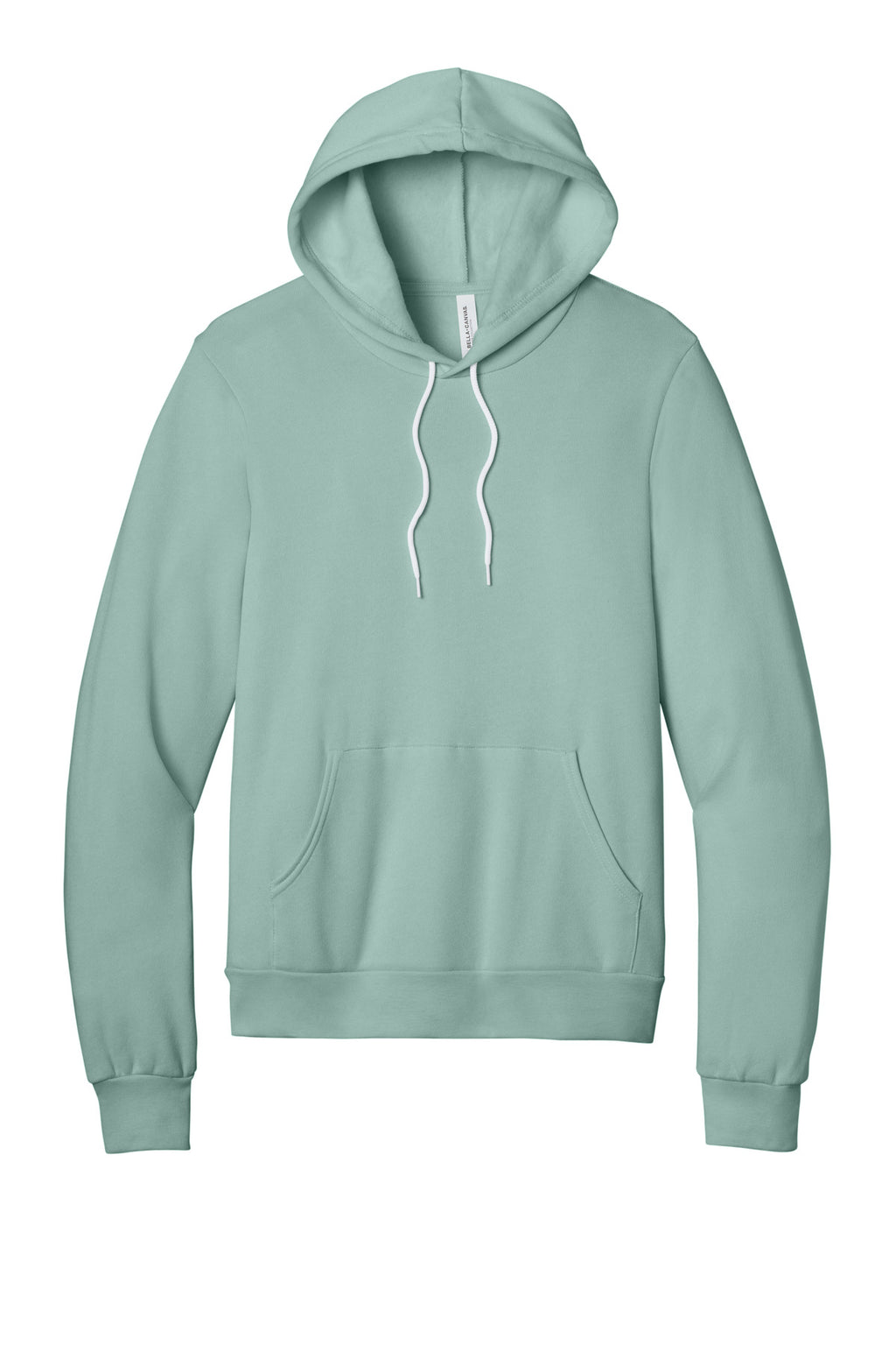 Front View of DustyBlue BELLA+CANVAS Unisex Sponge Fleece Pullover Hoodie. BC3719