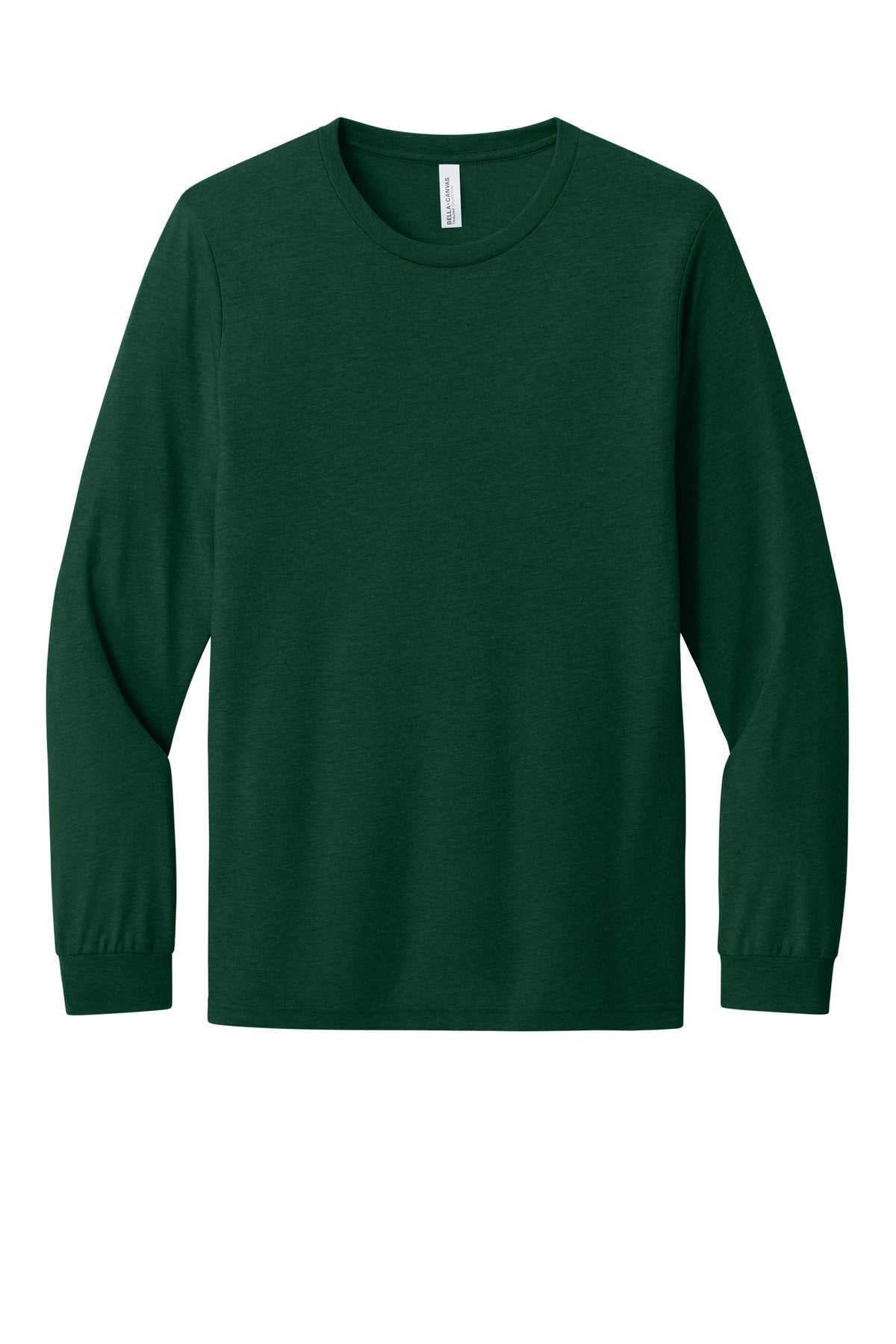 Front View of EmeraldTB BELLA+CANVAS Unisex Triblend Long Sleeve Tee BC3513