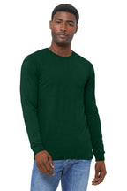 Front View of EmeraldTB BELLA+CANVAS Unisex Triblend Long Sleeve Tee BC3513