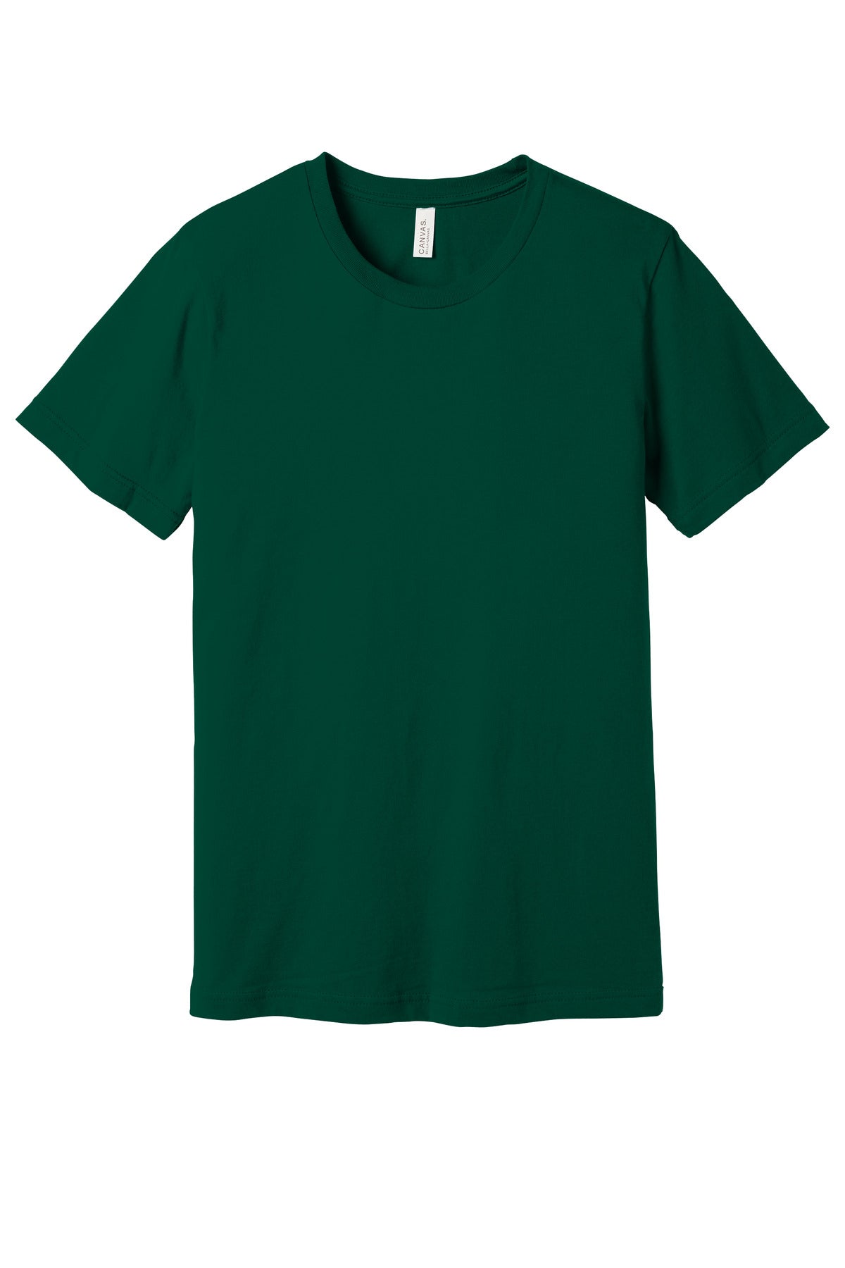 Front View of Evergreen BELLA+CANVAS Unisex Jersey Short Sleeve Tee. BC3001